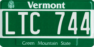 VT license plate LTC744