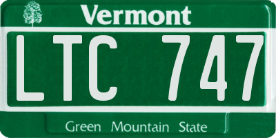 VT license plate LTC747