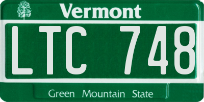 VT license plate LTC748
