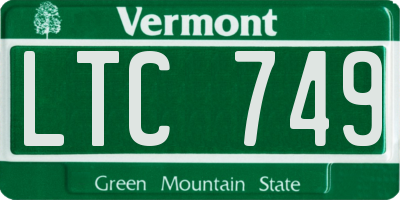 VT license plate LTC749