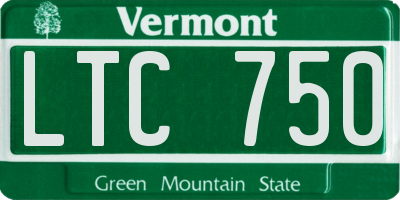 VT license plate LTC750