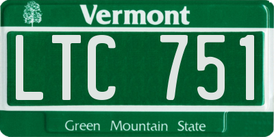 VT license plate LTC751