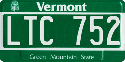 VT license plate LTC752