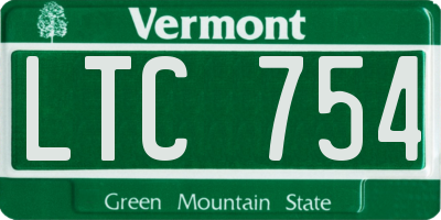 VT license plate LTC754