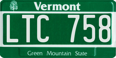 VT license plate LTC758