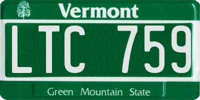 VT license plate LTC759