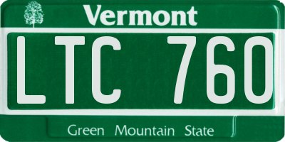 VT license plate LTC760