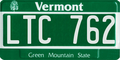 VT license plate LTC762