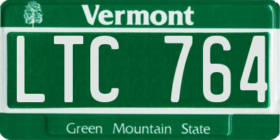 VT license plate LTC764
