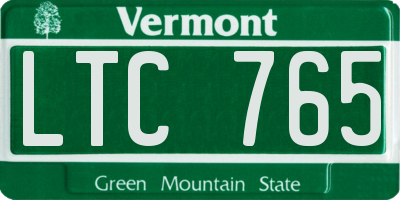 VT license plate LTC765