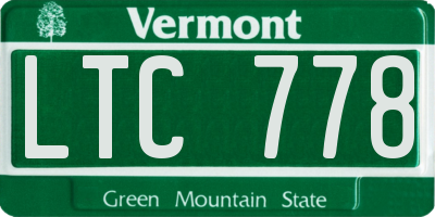 VT license plate LTC778