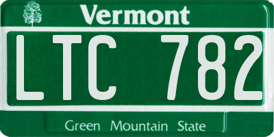 VT license plate LTC782