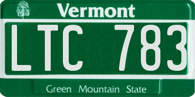 VT license plate LTC783