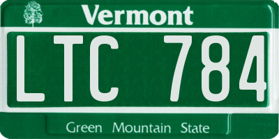 VT license plate LTC784