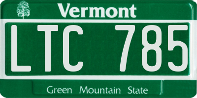 VT license plate LTC785