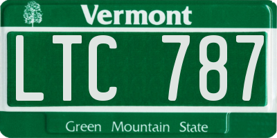 VT license plate LTC787