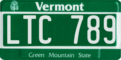 VT license plate LTC789