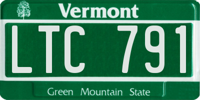 VT license plate LTC791