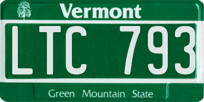 VT license plate LTC793