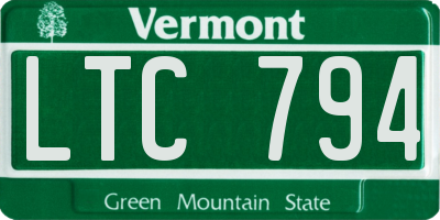 VT license plate LTC794