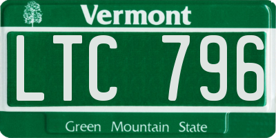 VT license plate LTC796