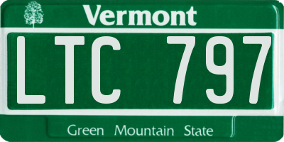 VT license plate LTC797