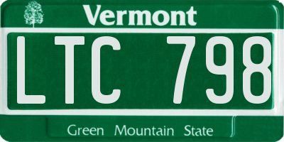 VT license plate LTC798