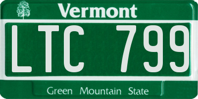 VT license plate LTC799