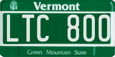 VT license plate LTC800