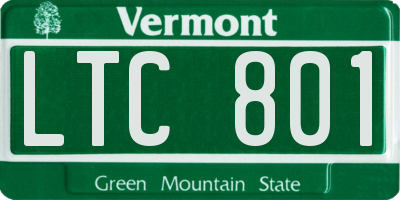 VT license plate LTC801