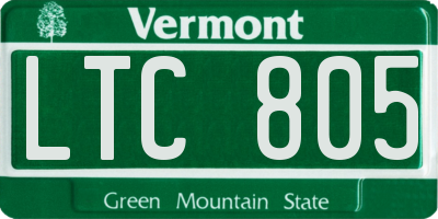 VT license plate LTC805