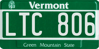 VT license plate LTC806