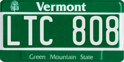 VT license plate LTC808