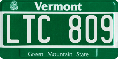 VT license plate LTC809
