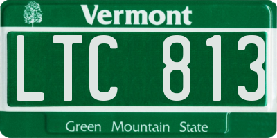 VT license plate LTC813