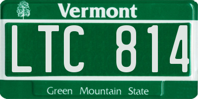 VT license plate LTC814