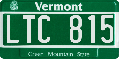 VT license plate LTC815