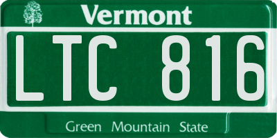 VT license plate LTC816