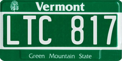 VT license plate LTC817
