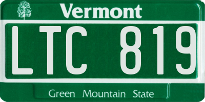 VT license plate LTC819