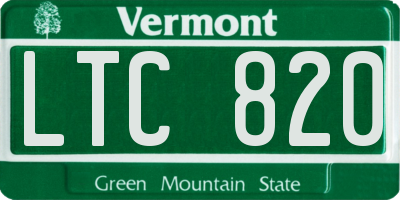 VT license plate LTC820