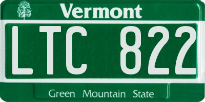 VT license plate LTC822