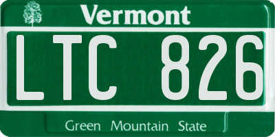VT license plate LTC826