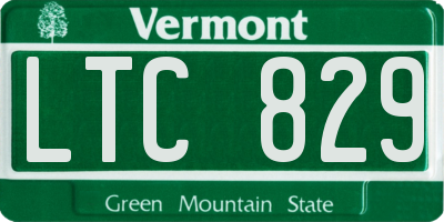VT license plate LTC829