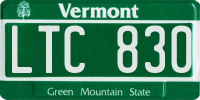 VT license plate LTC830