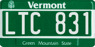 VT license plate LTC831
