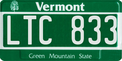 VT license plate LTC833