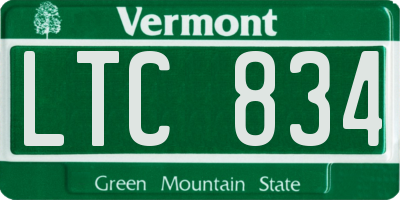 VT license plate LTC834