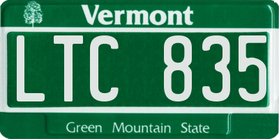 VT license plate LTC835