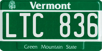 VT license plate LTC836